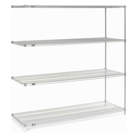 Nexel Wire Shelving Add-On, Poly-Z-Brite, 72W X 24D X 74H A24727Z